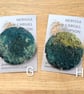 Heather Green Purple Abstract Embellished Recycled Textile 50mm Brooches  - Image 3