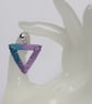 Tanzanite and Teal Triangle Beaded Earrings - Image 1