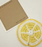 Lemon Slice Crochet Coaster Card 'Bitter & Twisted!'  - Image 2