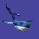 Blue Whale.  Needlefelt large whale