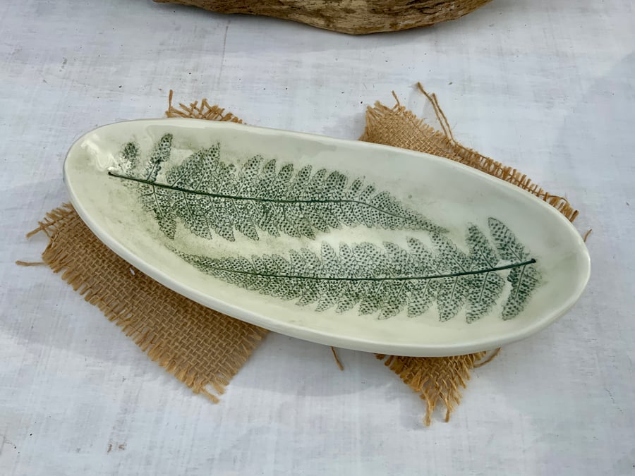 Fern Leaf Imprinted Dish