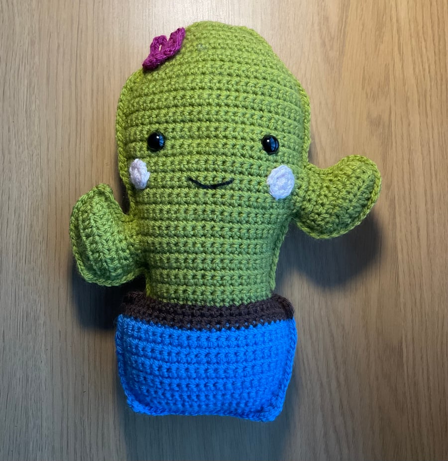 Crochet cactus cuddler