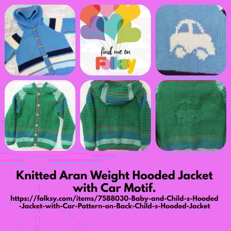 Baby and Child's Hooded Jacket with Car Pattern on Back, Child's Hooded Jacket