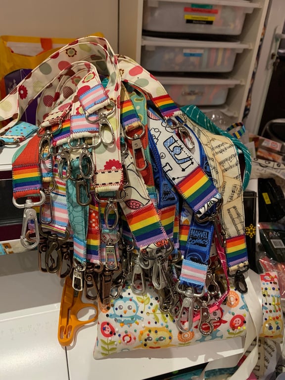 CUSTOM 100% Cotton Lanyard with lobster clip and ribbon