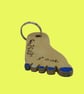 Funky Foot key fob in Birch plywood with blue nails– SKU-FF1 - Image 2