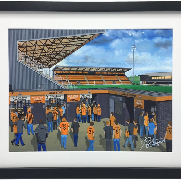 Barnet F.C, The Hive Stadium. Framed, High Quality Football Art Print.