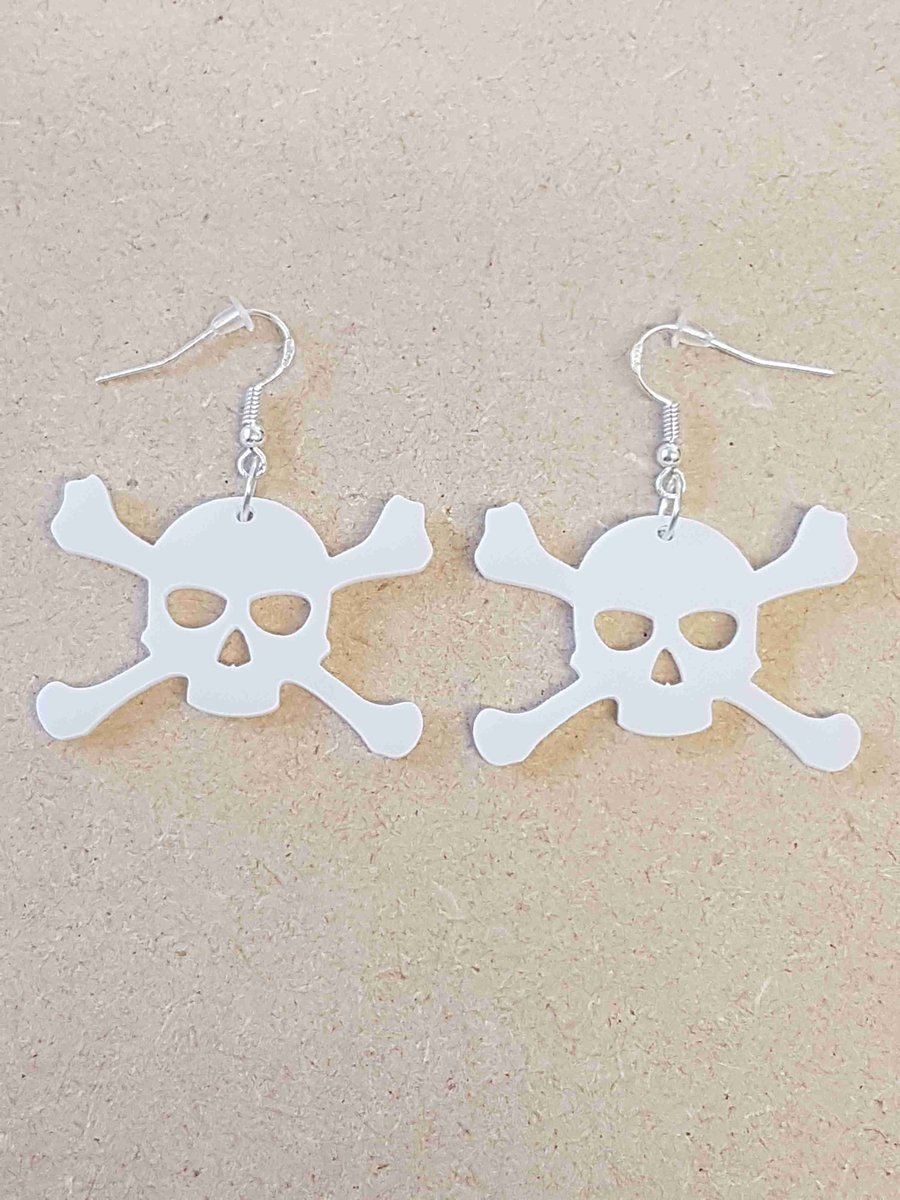 Skull and Crossbones Earrings - Acrylic