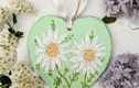 Floral Slate heart ornaments 