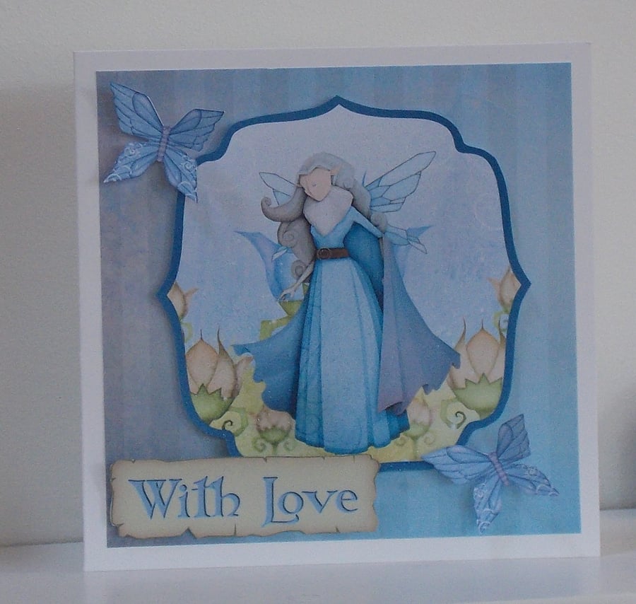 Sparkly Fairy With Love and Butterflies Card
