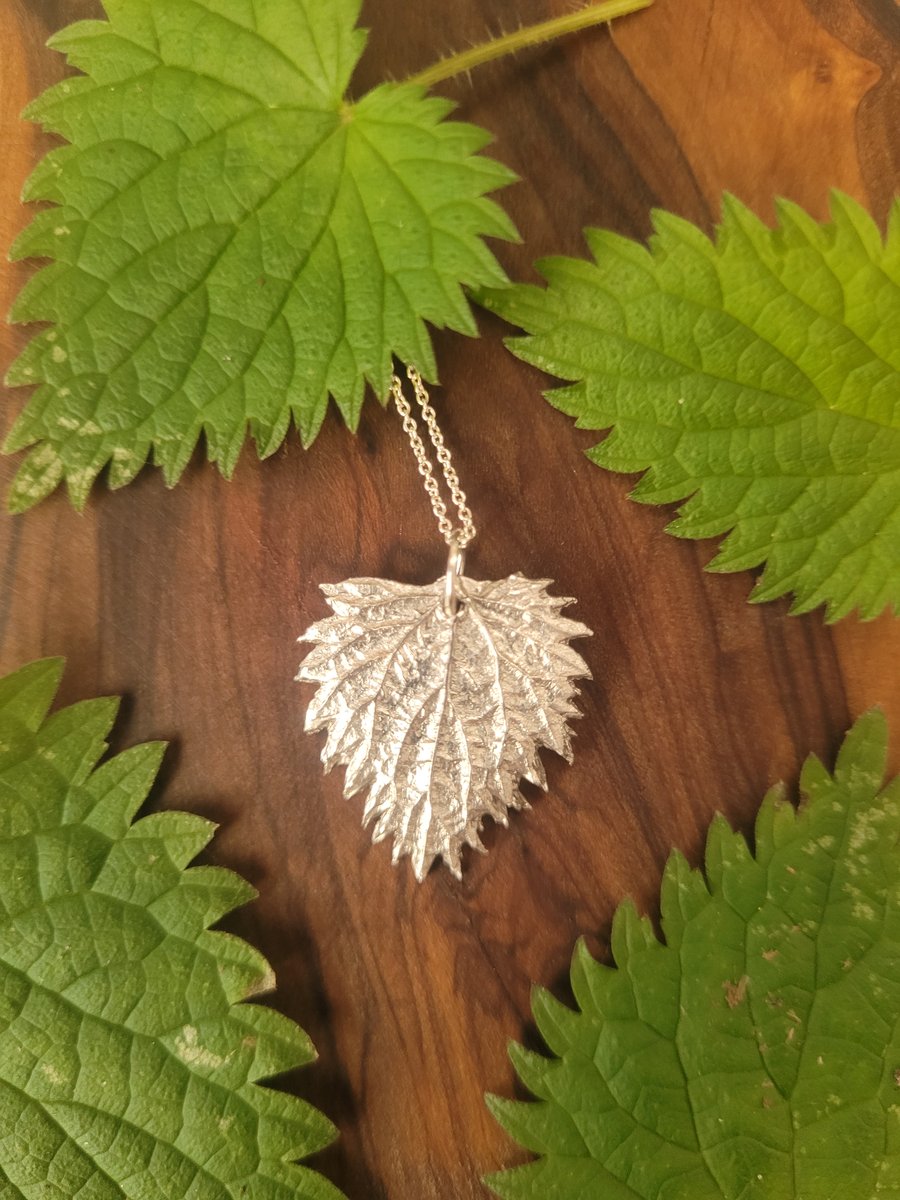 Silver Nettle Leaf Pendant (Option 1)