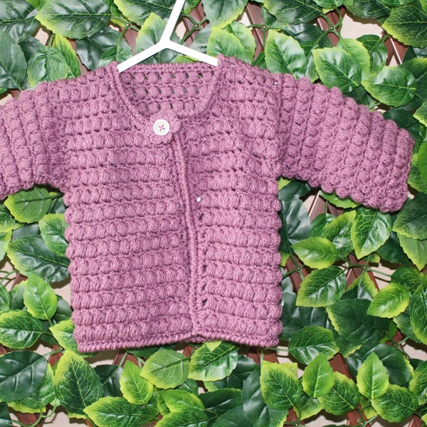 handmade crochet baby cardigan size  3 - 6  months