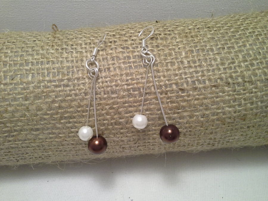 STERLING SILVER AND PEARLS - DANGLE EARRINGS