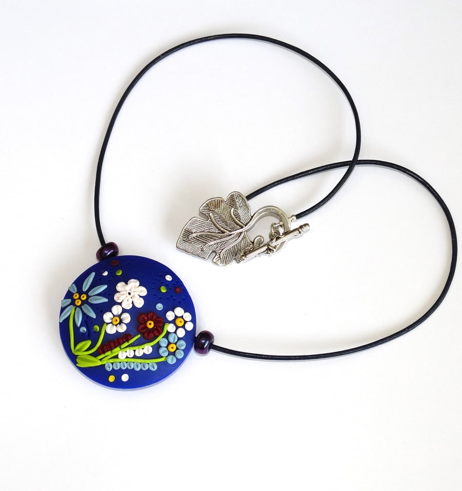Midnight Flower Garden Pendant
