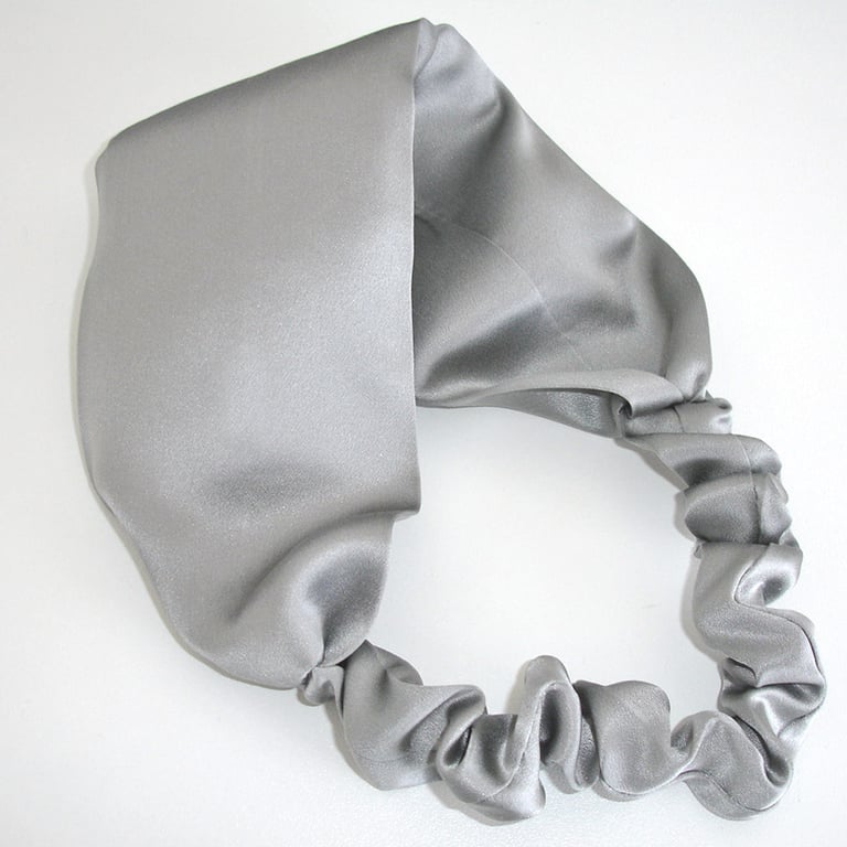 Silk Headband Grey Mulberry Silk Hairband Elasticated