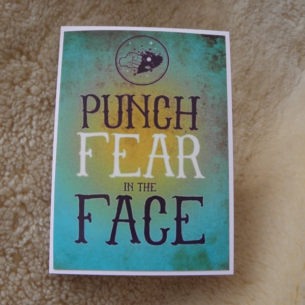 Punch Fear In The Face Mindset Motivational Card