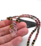 tourmaline and glass leaf pendant necklace
