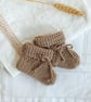 Bamboo Baby Booties, sand shade, 0-6 months - Image 5