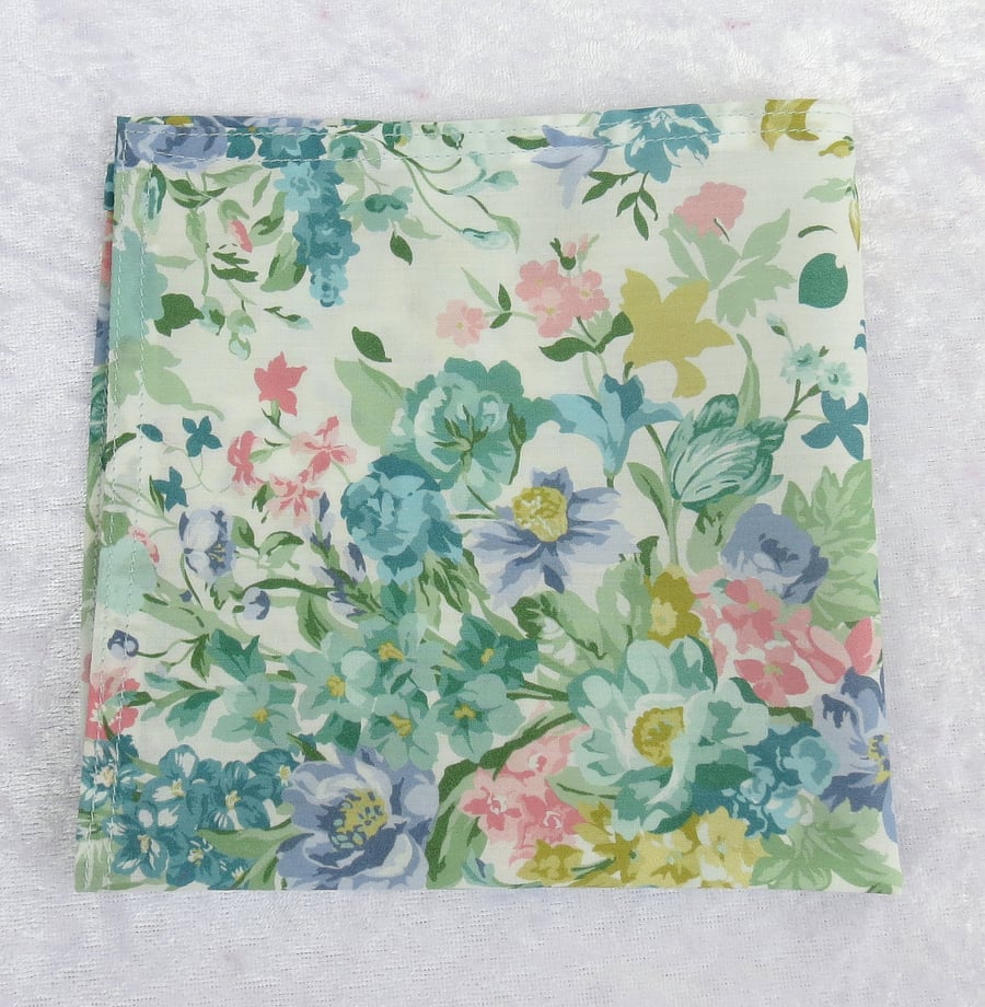 Liberty Tana Lawn handkerchief, ladies handkerchief, floral