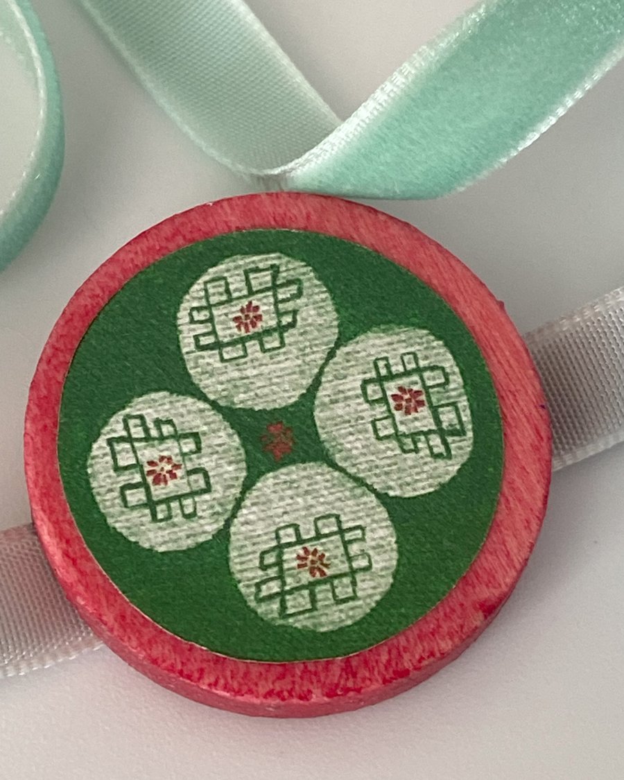 Wooden pin winter floral perfectly imperfect