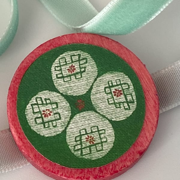 Wooden pin winter floral perfectly imperfect