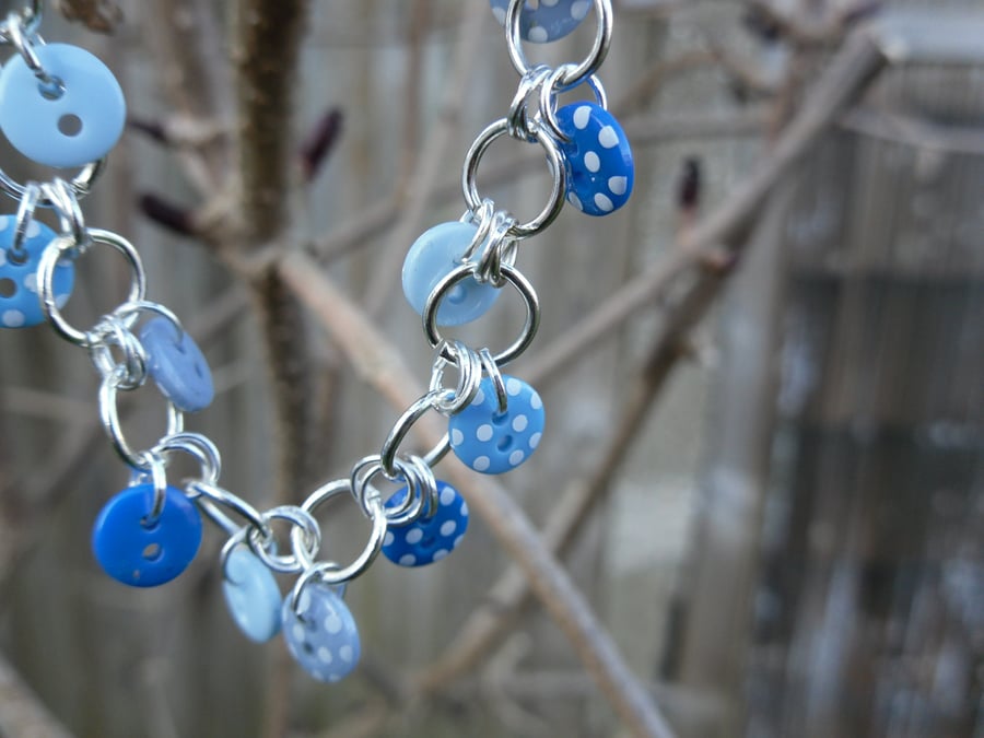 Blue Button Bracelet