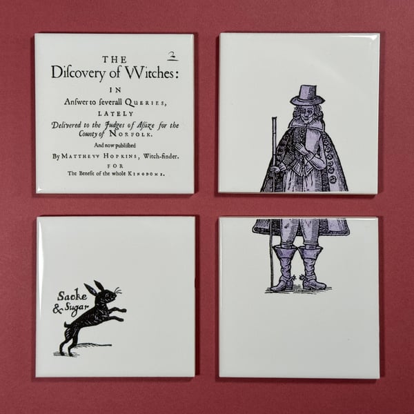 'Feels Familiar' (Set 1 - Lilac) ceramic coaster or decorative tile set.