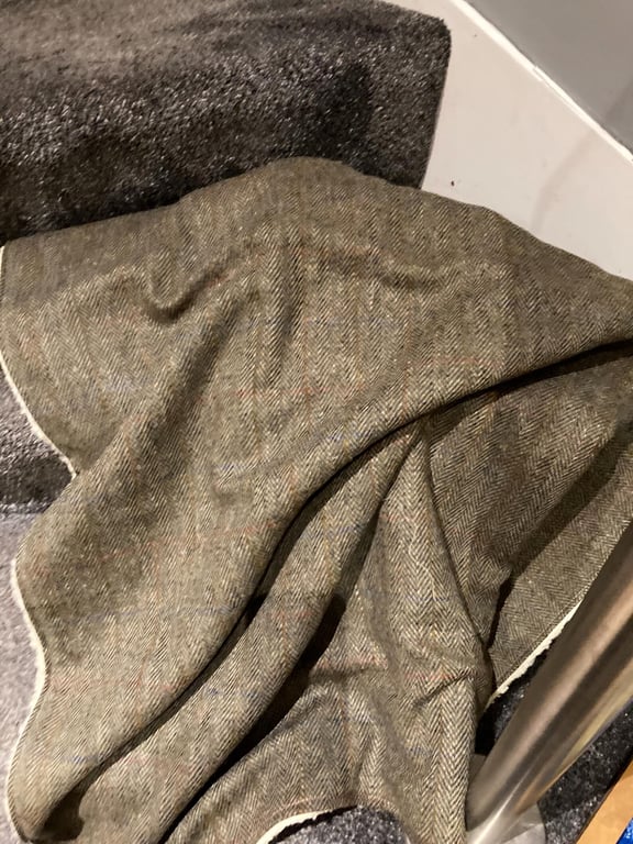 Harris Tweed Lap Blanket  , Green Moss Tweed , Size 70cm width x 100cm length