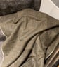Harris Tweed Lap Blanket  , Green Moss Tweed , Size 70cm width x 100cm length