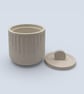 White Round Jewellery Box with Lid Modern Geometric Trinket Pot - Image 5