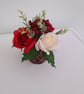 Festive Tartan Tin with Red & Cream Roses - Image 3
