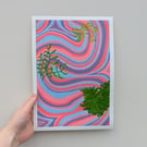 Swirly Ferns A4 Art Print