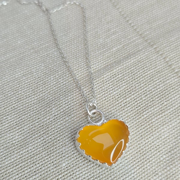 Carnelian heart pendant