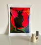 Art Print - Jazz Cat - Black Cat - Cat Lover Gift - Colourful Wall Art - Image 8