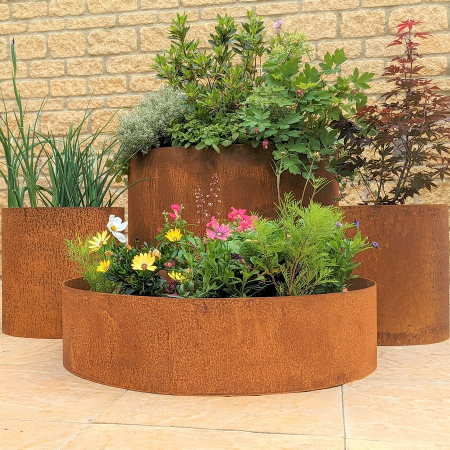 Weathered Steel Planters and Pots