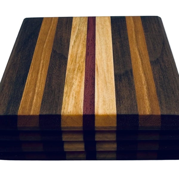 Coasters - Walnut, Cherry, Maple & Purple Heart