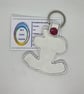 Embroidered Cow quote Keyring - Image 2
