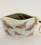 Cream Butterflies and Dragonflies linen makeup bag  - Image 5