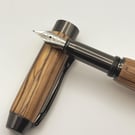 Holy Land Fountain Pen - Hand Turned From Bethlehem Olive Wood Gunmetal Fittings
