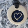 Friendship Blue Heart Ceramic Necklace