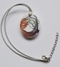 Fire and Water Elements Design Ceramic Pendant on Grey Cord with Lobster Clasp - Image 5