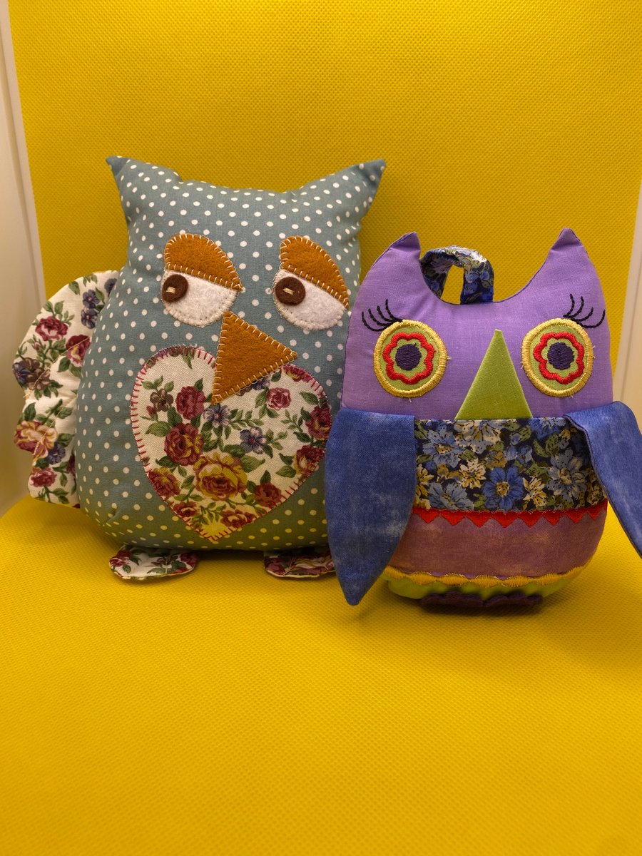 Fabric Owl Pincushion for a Stitcher to Use or Decorate Their Workroom. 
