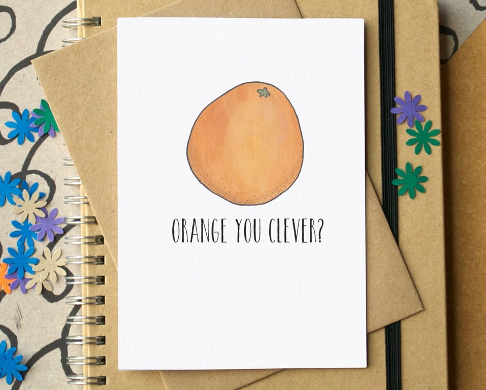 Funny "Orange You Clever" Exam Congratulations Card