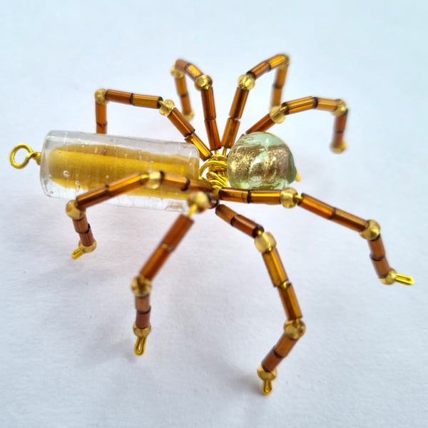 Hanging Glass Beaded Spider Decor