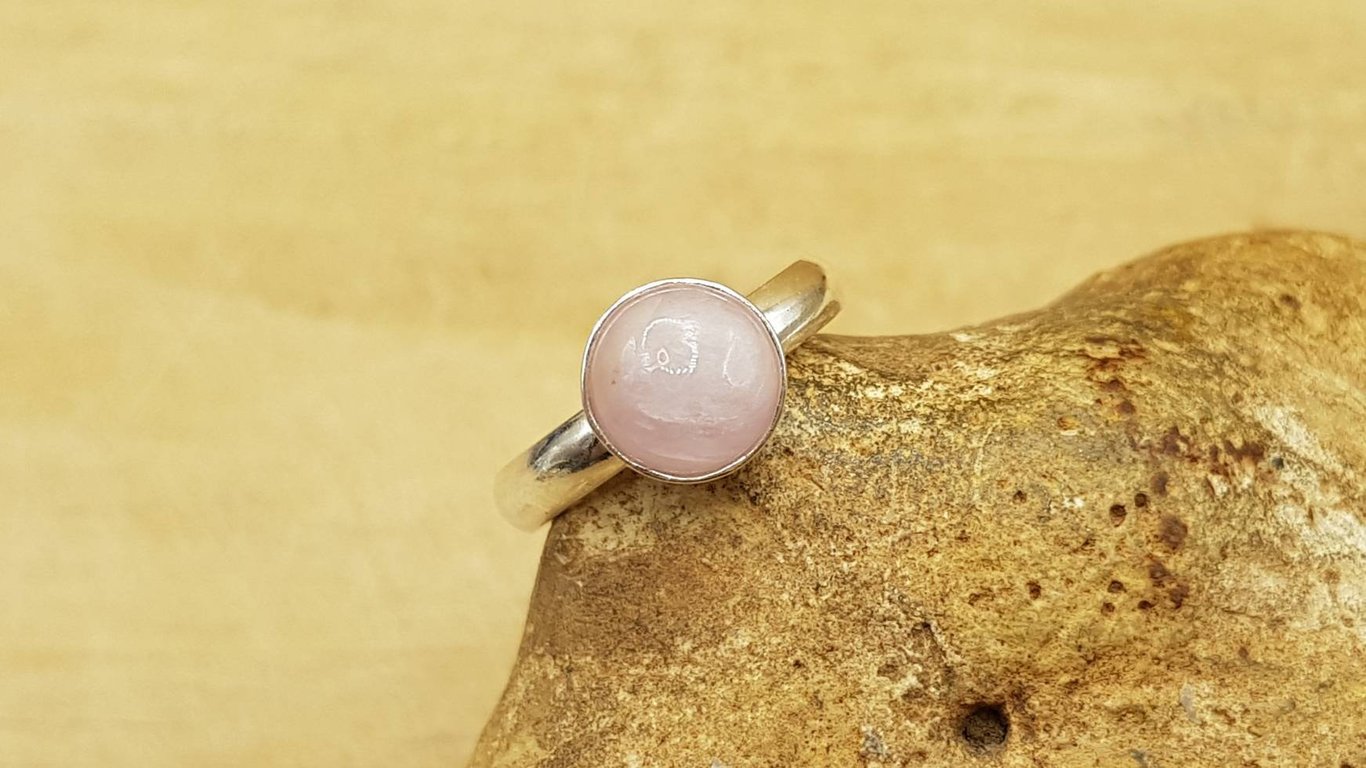 Pink Kunzite adjustable ring. 925 sterling silver rings for women