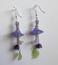 Dangly Lilac Lucite Flower Earrings - Image 1