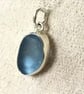 Sterling Silver Manta Ray Silhouette Seaham Blue Sea Glass Pendant Necklace - Image 5