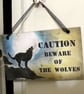 Beware Of The Wolves Halloween Caution Sign-Prop 2 - Image 1