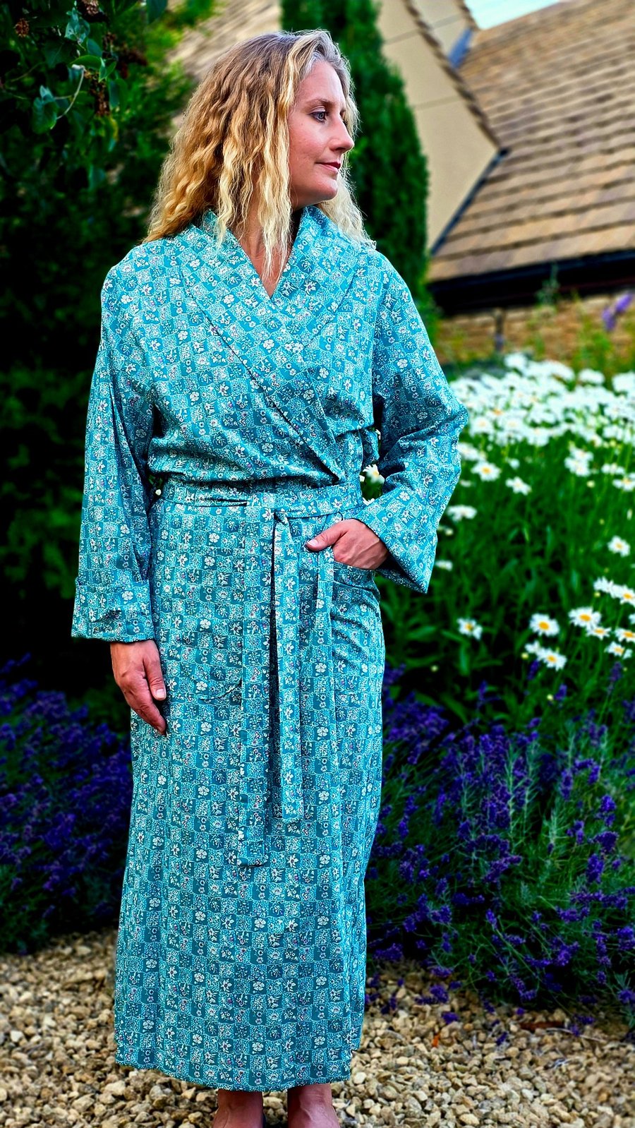 Handmade Liberty Fabric Dressing Gown – Authentic Tana Lawn Luxury Robe 