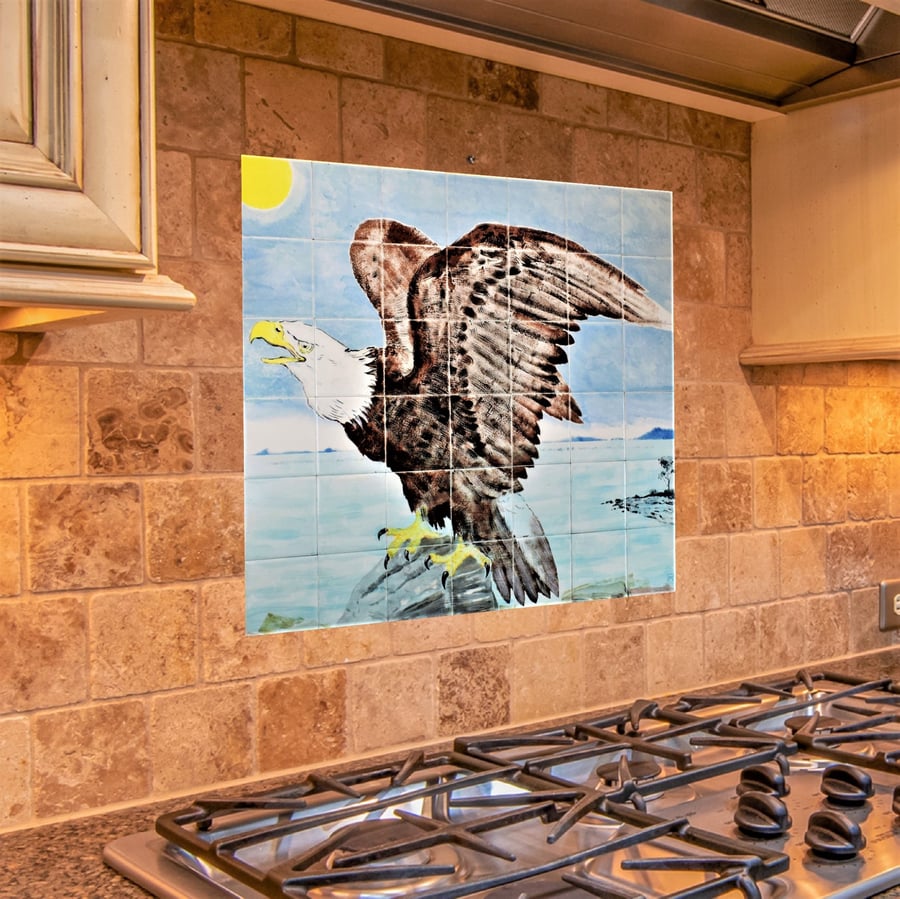 Kitchen Backsplash Tile, Ceramic Painted Tiles, Tile Splashback.