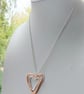 Nested Hearts Pendant, mixed metals, copper and sterling silver - Image 8